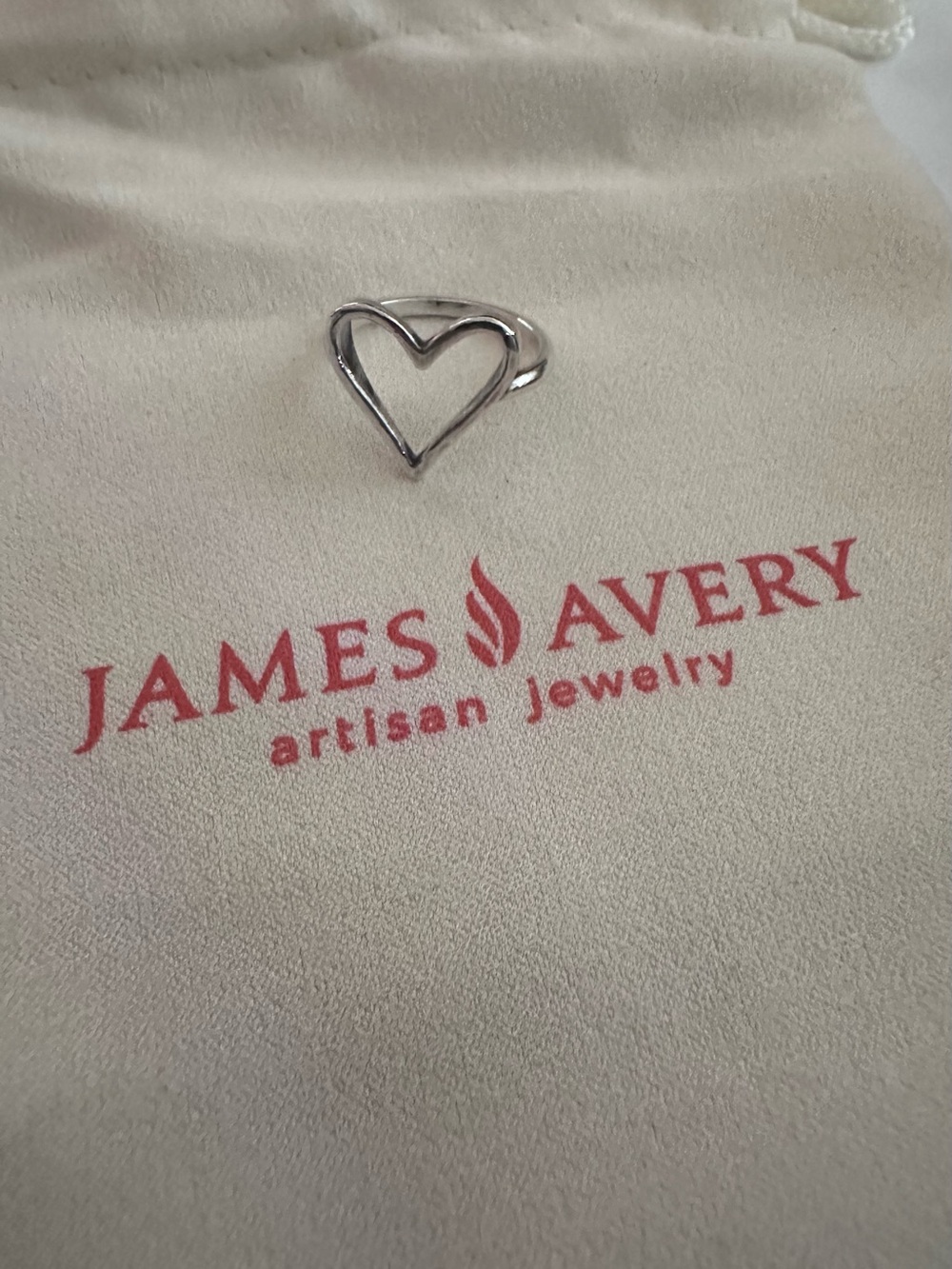 James Avery Silver Fearless Heart Ring - retiring Size 8